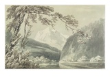 Near Grindelwald  C1796 (Blue and Grey Wash over Graphite on Paper)