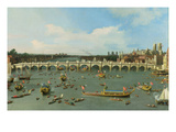 Westminster Bridge  London  with the Lord Mayor's Procession on the Thames