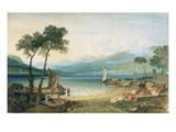 Lake Geneva and Mont Blanc  1802-5 (W/C with Scraping Out  Pen and Ink on Wove Paper)