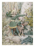 Sketch of Robin Hood  1852 (W/C over Graphite on Paper)