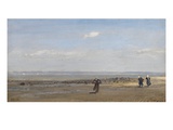 Women on the Beach at Low Tide (Oil on Canvas)