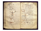 Ms 422 Fol27V and 29V Path of the Moon across the Constellations  from 'De Natura Rerum'