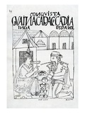 An Inca Asks a Spaniard What He Eats  He Replies 'Gold' (Woodcut)