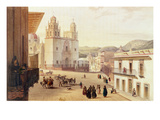 Plaza Mayor De Guonajuato (Coloured Engraving)