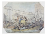The Arrival of Ferries at London Bridge () (Pen and Ink  Wc over Graphite on Wove Paper)