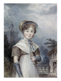 Little Girl in a Quaker Costume  Holding a Bible