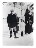 Archduke Franz Ferdinand of Austria with One of His Children (B/W Photo)