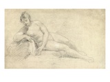 Study of a Female Nude (Pencil and Chalk on Paper)