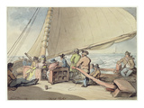 A Dutch Packet in a Rising Breeze  1791 (W/C with Pen and Ink over Graphite on Paper)