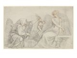 Selling of Cupids  C1776 (Red and Black Chalk with Graphite on Paper)