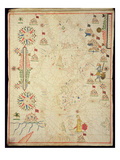 The Mediterranean Basin  from a Nautical Atlas  1646 (Ink on Vellum) (See also 330937-330938)
