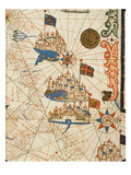 Marseille  Genoa and Venice  from a Nautical Atlas  1646 (Ink on Vellum) (Detail from 330937)