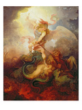 The Angel Binding Satan  C1797 (Oil on Canvas)