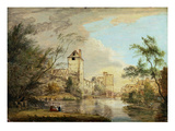 An Unfinished View of the West Gate  Canterbury  C1790-1800 (Pen  Brown Ink and Oil on Paper)