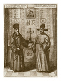 Matteo Ricci (1552-1610) and Paulus Li  from 'China Illustrated' by Athanasius Kircher (1601-80)