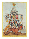 The Pillar of the State  or John Bull Overloaded  after Cruikshank in 1819  1827