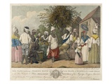 A Dance in the Island of St Dominica (Colour Engraving)