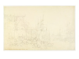 The Hurries'  Coal Boats Loading  North Shields  C1795 (Graphite on Paper)