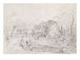 A Bridge Near Salisbury Court  C1829 (Graphite on Paper)