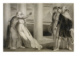 Tiriel Supporting the Dying Myratana and Cursing His Sons  1786-89 (Pen  Ink and Brush on Paper)