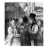 Caricature of Visitors to an Art Exhibition before a Painting by Gustave Moreau