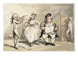 Private Practice Previous to the Ball  from 'scenes at Bath' (W/C and Pen and Ink on Paper)