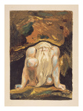 A Naked Man with a Long Beard Kneeling with One Knee Raised and Both Hands on the Ground