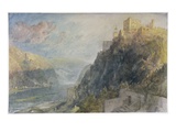 Rheinfels Looking to Katz and Gourhausen  1817 (W/C and Gouache on Paper)