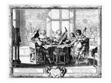 The Music Ensemble with a Lute (Engraving) (B/W Photo)