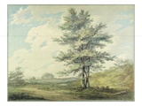Landscape with Trees and Figures  C1796 (W/C over Graphite on Paper)
