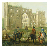 Riders Pausing by the Ruins of Rievaulx Abbey  C1740-50 (Oil on Canvas)