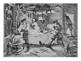 Hudibras Beats Sidrophel and His Man Whachum  from 'Hudibras' by Samuel Butler (Litho)