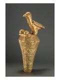 Asante Royal Umbrella Finial Depiciting a Bird and its Young  from Ghana (Gilt Wood)