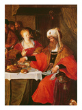 Herod and Herodias at the Feast of Herod (Oil on Panel) (Detail of 222483)