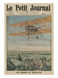 A Virtuous Maiden on an Airplane  Front Cover Illustration from 'Le Petit Journal'