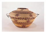 Pomo Feather Trimmed Storage Basket  from California (Woven Fibre)