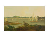 Pinnace Sailing Down the Ganges Past Monghyr Fort  C1791 (Oil on Canvas)