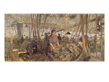 Interior of a Munitions Factory: the Forge  1916-17 (Tempera on Canvas)