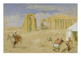 The Ramesseum at Thebes  C1850 (W/C  Gouache  Charcoal and Chalk on Paper)