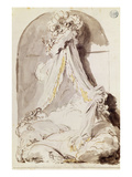 Lovers' Bed (Pen and Ink and Wash on Paper)