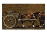 A Farm Cart with Two Horses in Harness: a Study for the Cart