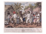 A Cudgelling Match Between English and French Negroes on the Island of Dominica  1779 (Aquatint)