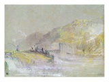 Foul by God: River Landscape with Anglers Fishing from a Weir  C1830