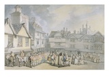 A Review in a Market Place  C1790 (Pen and Ink with W/C on Paper)