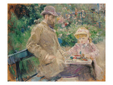 Eugene Manet (1833-92) with His Daughter at Bougival  C1881 (Oil on Canvas)