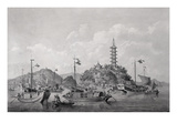 View of Golden Mountain Island in the Blue River  China  C1794 (Pen  Ink and Wash)