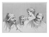Head Studies from Cartoons at Hampton Court (Engraving)
