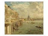 Somerset House Terrace from Waterloo Bridge  C1819 (Oil on Panel)