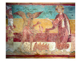 Temptation of Christ in the Desert by the Devil  12th Century (Fresco)