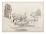 A View of the Cuttera Built by Jaffier Cawn at Murishidbad  C1781 (Grey Wash and Pencil on Paper)